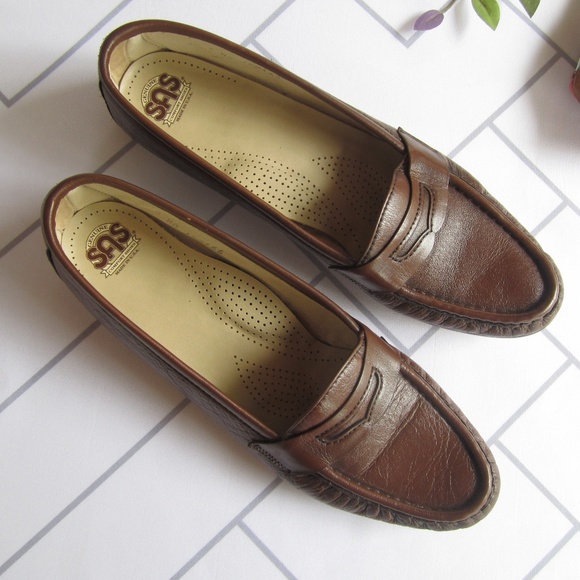SAS Comfort Brown Penny Loafers Flats sz 9 1/2 - Picture 6 of 8